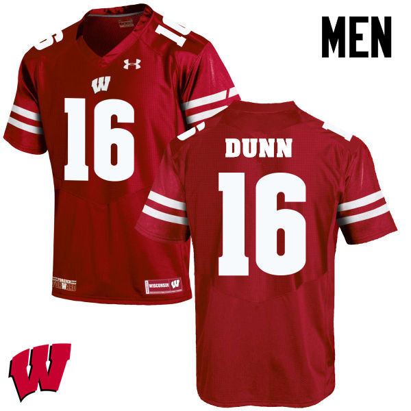 Men Winsconsin Badgers #16 Jack Dunn College Football Jerseys-Red - Click Image to Close